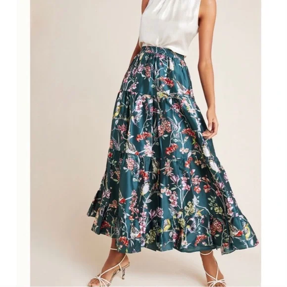 🔴 SOLD ❌ [NWT] ANTHROPOLOGIE | DENOVO Tracie Tiered Maxi Skirt Size S - Picture 3 of 6